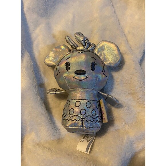 Hallmark Itty Bittys Disney 100 Minnie Iridescent Silver Stuffed Animal 5in - Picture 1 of 7